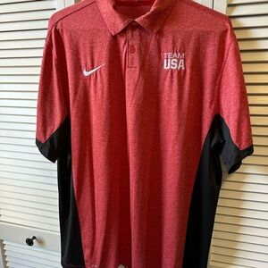 Nike Red and Black Team USA Polo Shirt